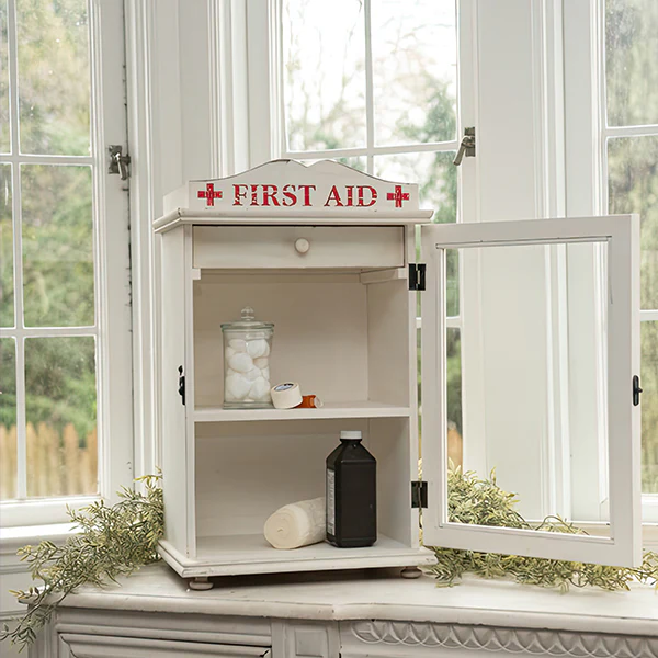 Vintage Inspired Wooden First Aid Cabinet