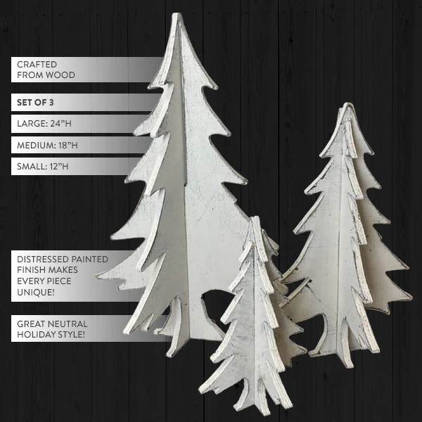HUGE 3D Wooden Trees, Set of 3 | Handmade in USA