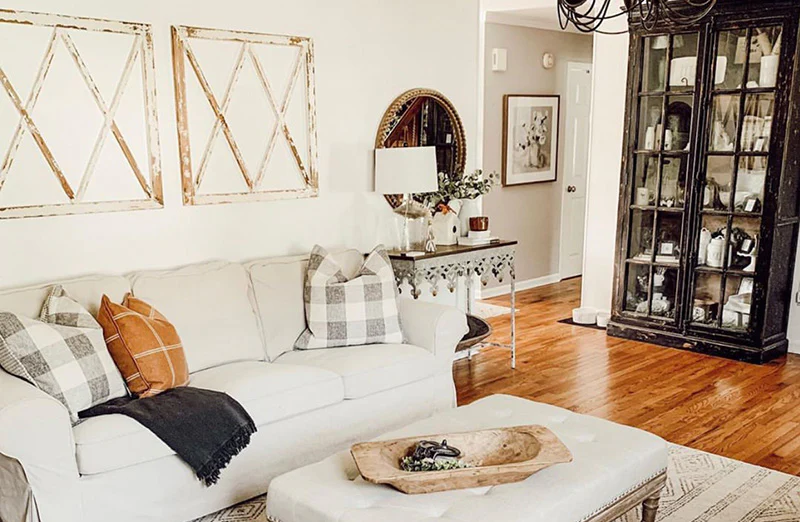 Whitewashed Window Wall Panel