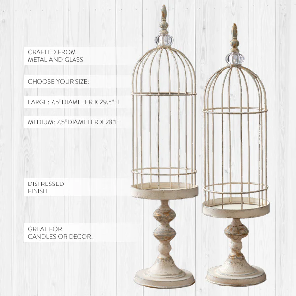 Chippy Wire Cloche with Stand, Pick Your Size