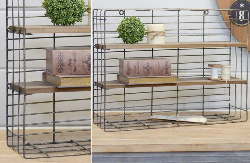 LARGE Re-purposed Wire Crate Shelving Unit