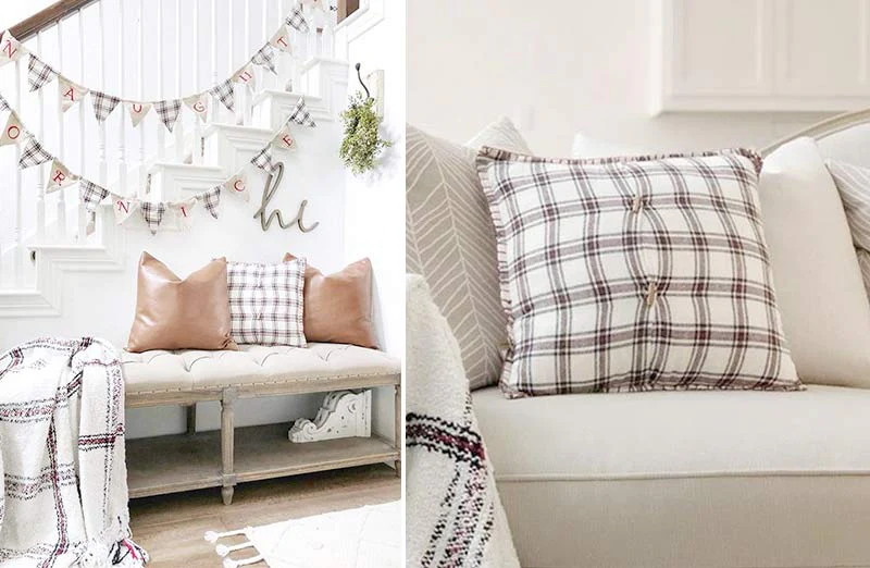 Double Sided Plaid Pillow