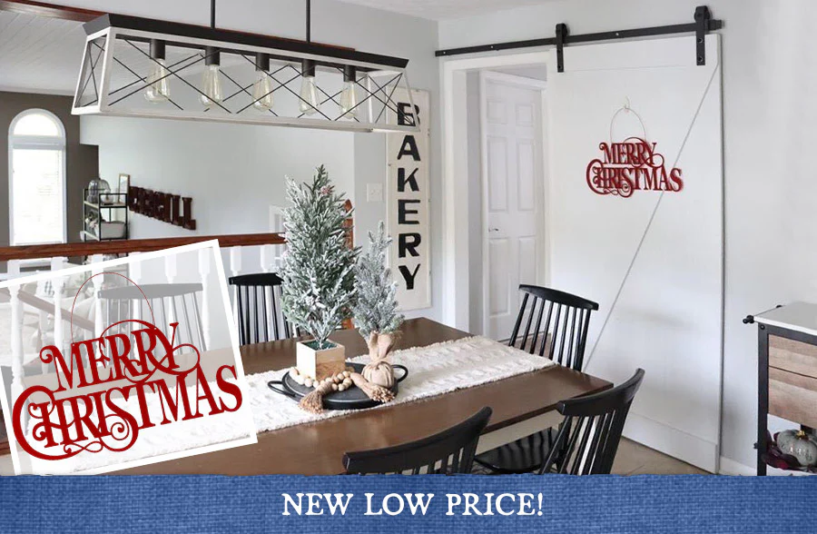 Iron Hanging Merry Christmas Sign
