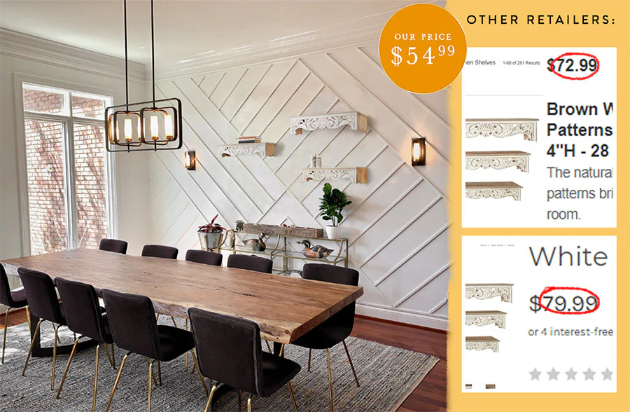 Ornate Victorian Carved Wall Shelves, Set of 3