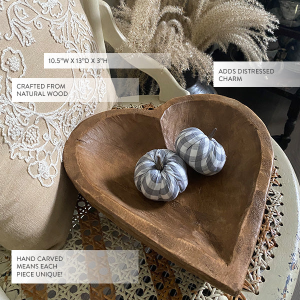 Hand Carved Heart Shaped Bowl