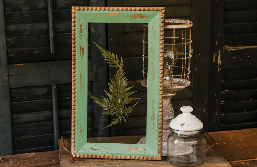 Green Framed Pressed Fern