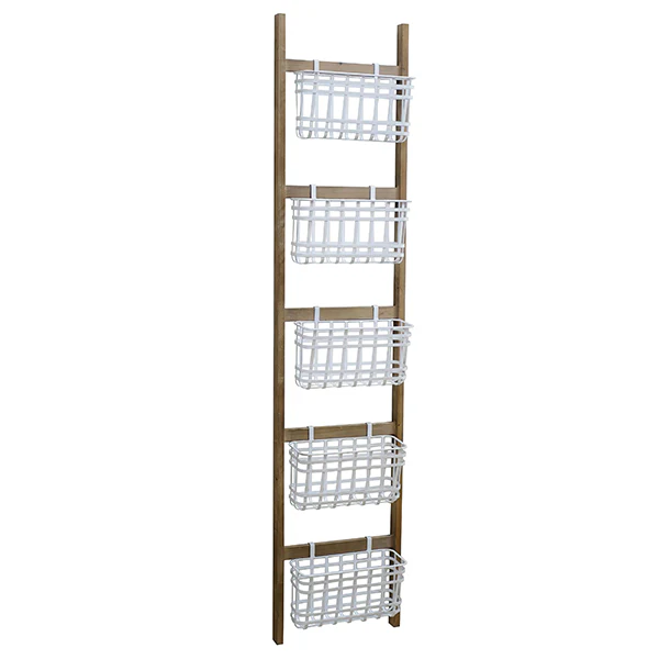 Wooden Ladder With Baskets