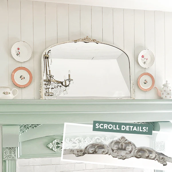 Gleaming Chippy Ornate Arched Wall Mirror