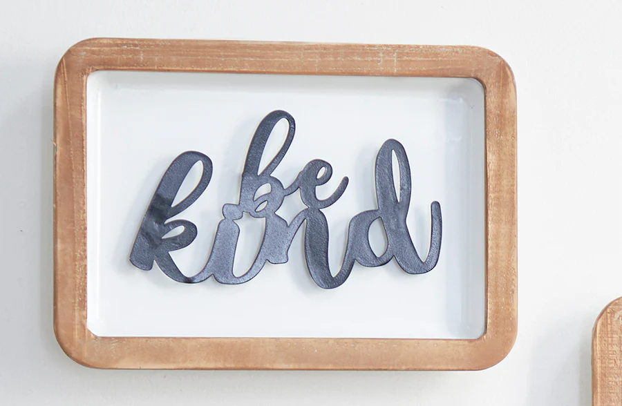 Metal Script Wall Signs, Set of 2