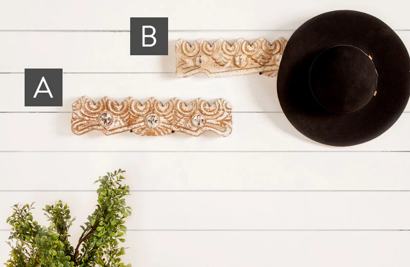 Vintage Carved Wall Coat Rack