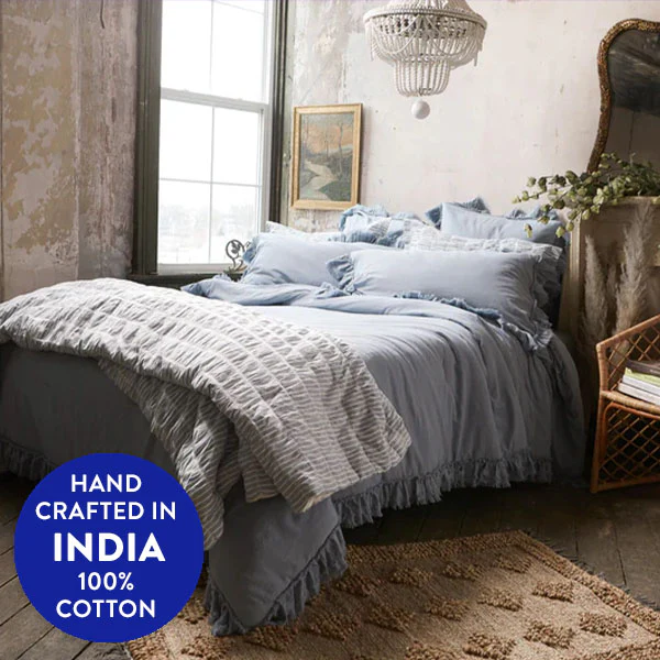 Frayed Edge 3 Piece Comforter Set, Pick Your Color