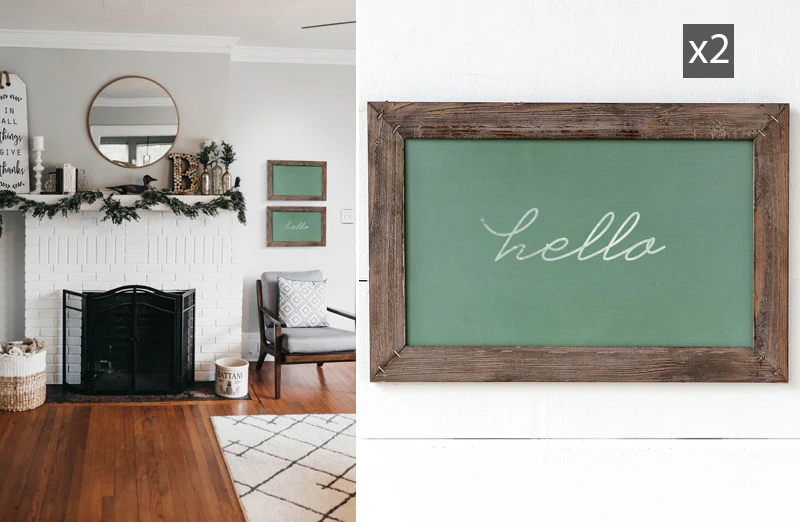 Green Horizontal Hanging Chalkboard, Set of 2