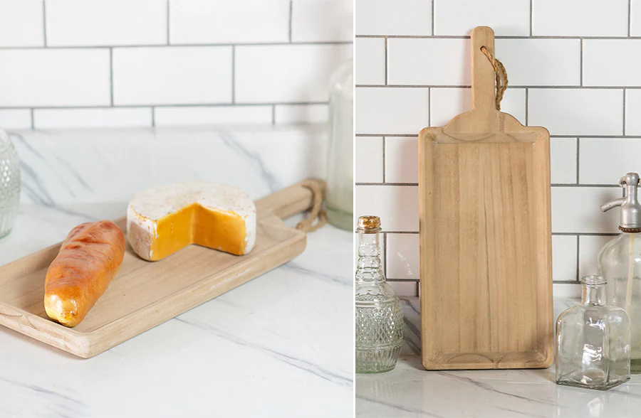 Decorative Wood Cutting Board with Rope Hanger