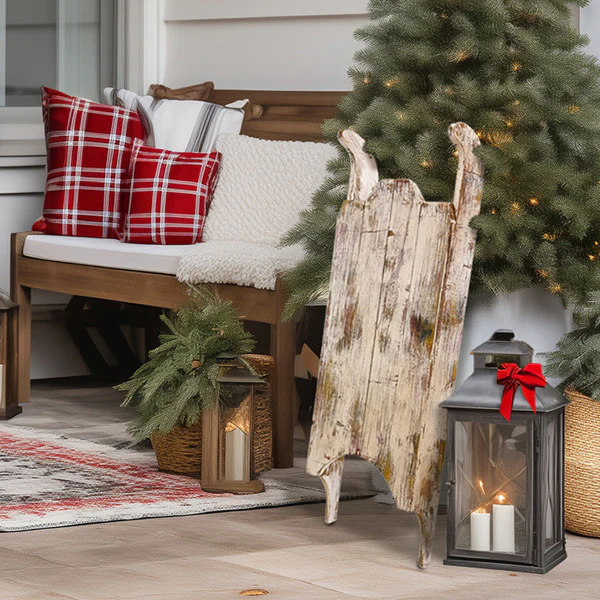 Distressed Wood Vintage Sled