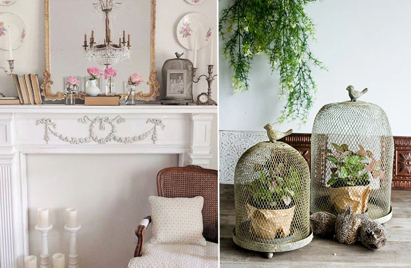 Metal Bird Cloche  Set Of 2