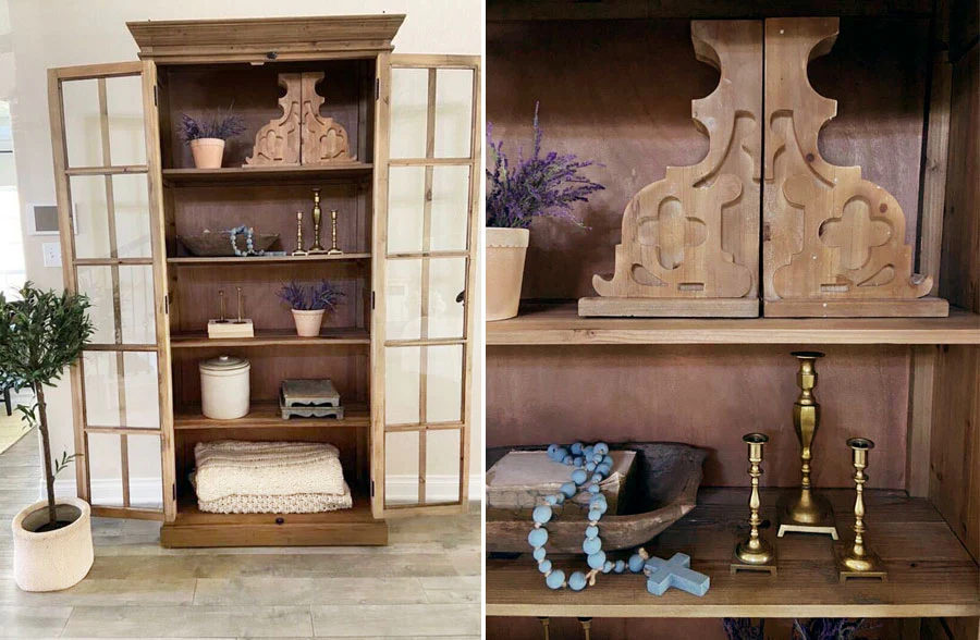 HUGE Carved Natural Wood Corbels, Set of 2