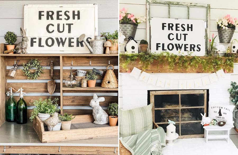 Metal Fresh Cut Flowers Sign