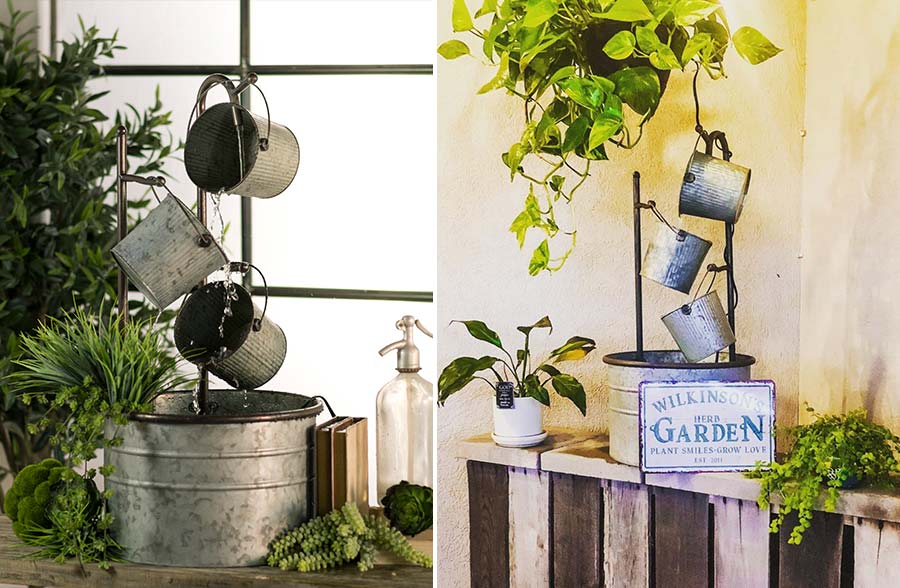 Metal Pouring Pails Water Fountain with Pump