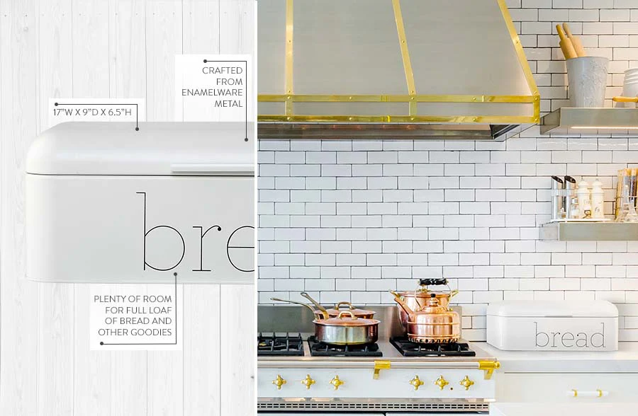 Modern Farmhouse Enamel Inspired Bread Bin