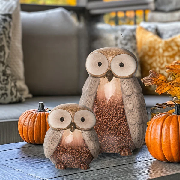 Terracotta Owls, Set of 2