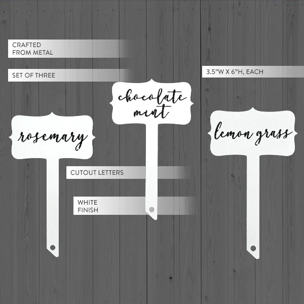 Kitchen Herb Garden Markers, Set of 3