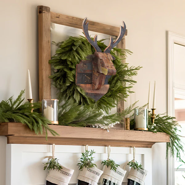 Distressed Wooden Deer Mount