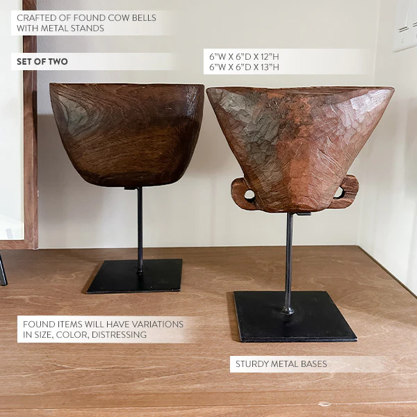 FOUND Repurposed Antique Cow Bell Stands