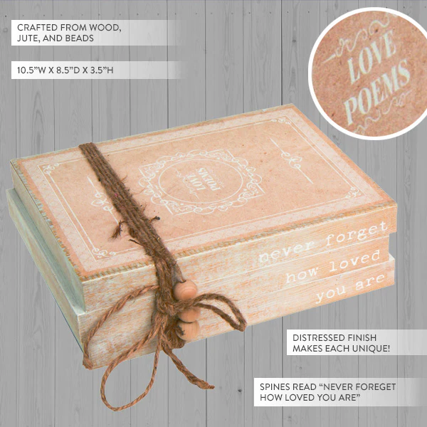 Never Forget How Loved You Are Stacked Books Decor