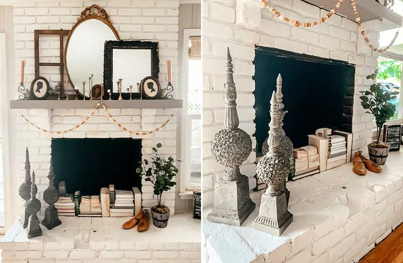 Rustic Green Garden Finials