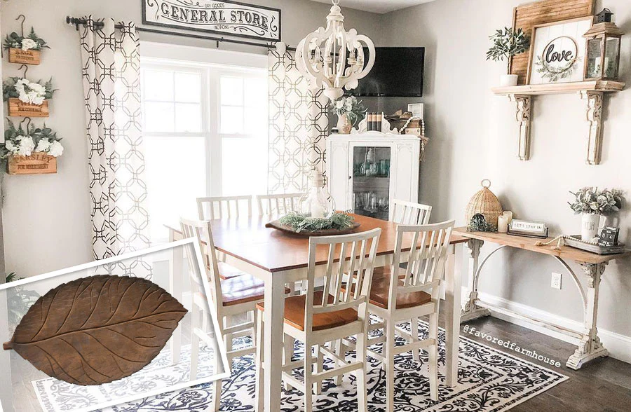 Hand-Carved Mango Wood Leaf Tray