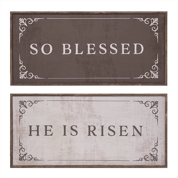 Reversible Wooden Spring Sign