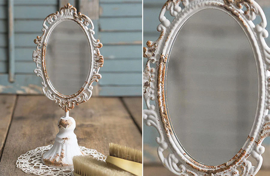 Chippy Victorian Tabletop Mirror