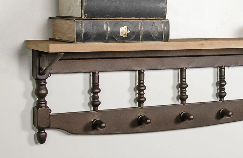 Spindle 5-Hook Shelf