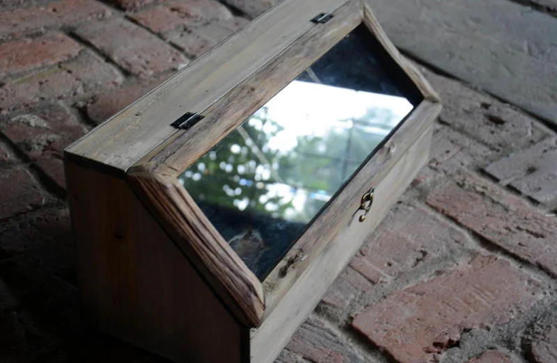 Slant Glass Front Three Section Bin