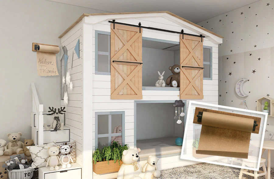 Rustic Wooden Slat Note Roll