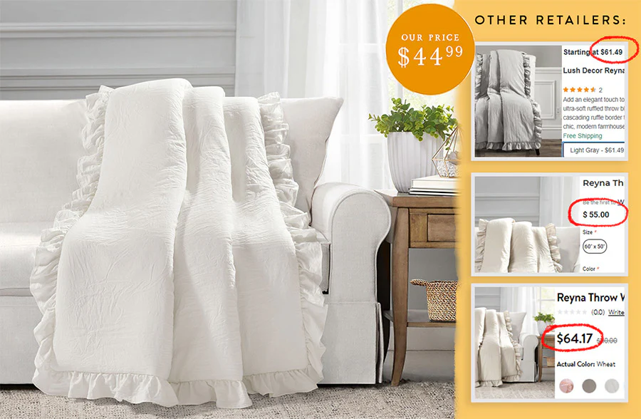 Ruffle Edge Throw Blanket, Pick Your Color