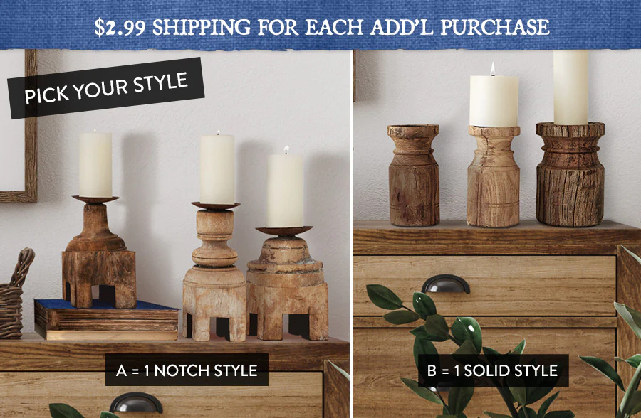 FOUND Vintage Wood Candle Stand, Pick Your Style