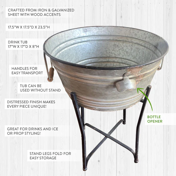 Removable Beverage Cooler on Stand with Bottle Opener