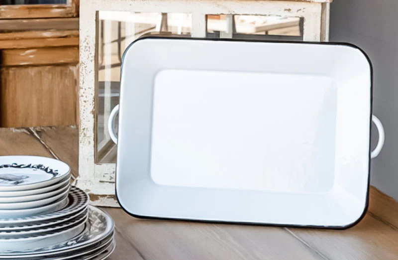 Enamelware Rectangle Serving Tray