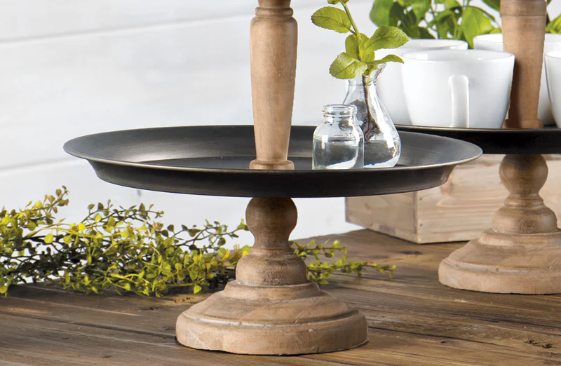 Natural Wood and Metal Tiered Boutique Stand