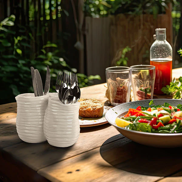 3 Section Ceramic Round Caddy