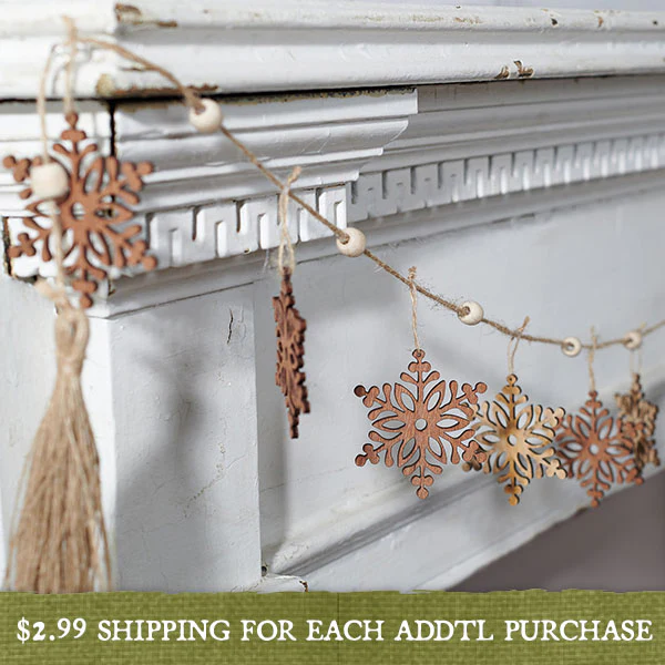 Wooden Snowflake Garland