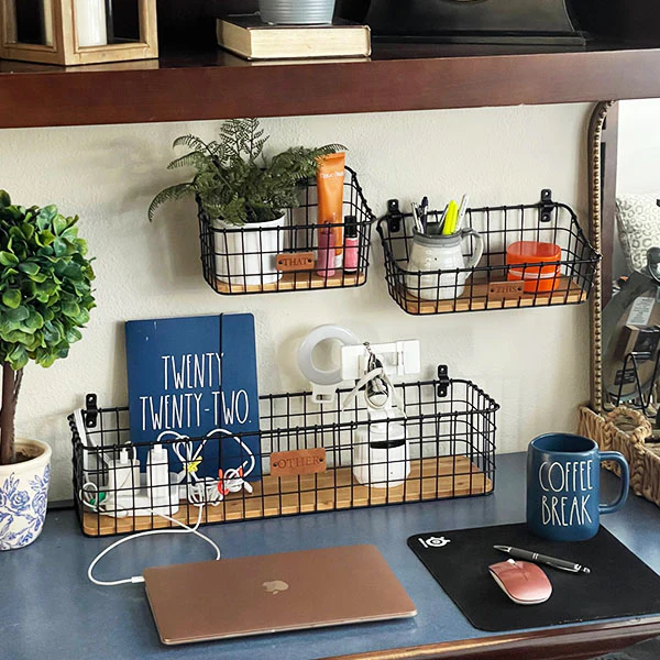 Hanging Wire Baskets, Set of 3