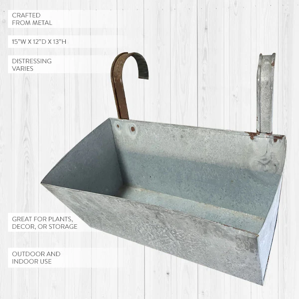 FOUND Large Galvanized Hanging Planter Trough