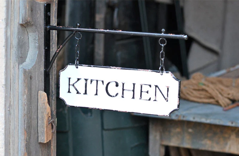 Distressed Enamel Kitchen Sign