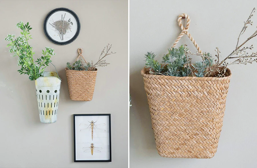 Hand-Woven Seagrass Wall Basket