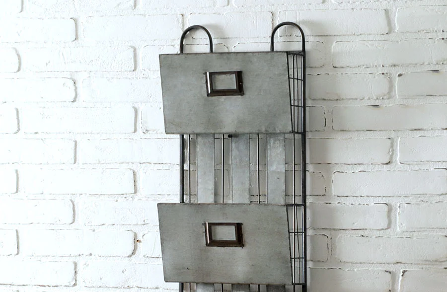 Three Pocket Metal Wall Organizer