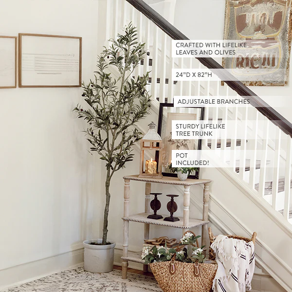 82 Inch Tall Potted Faux Olive Tree