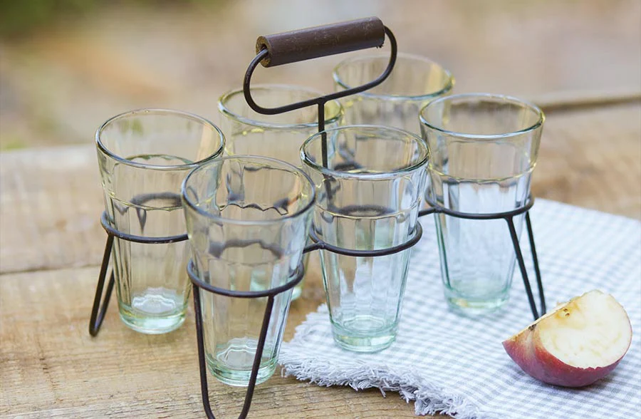 Rustic Parfait Caddy with Glasses
