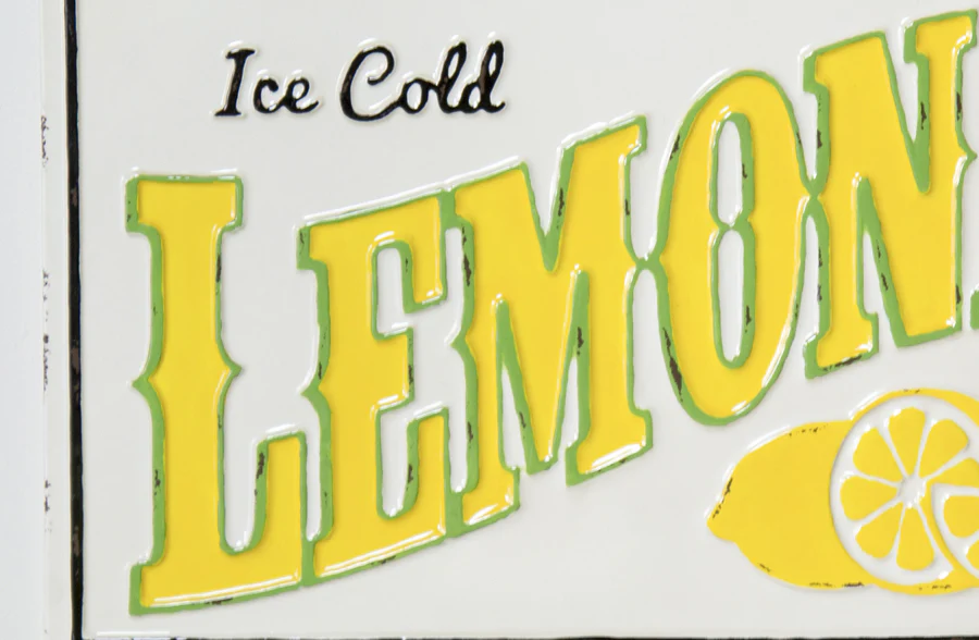 Embossed Lemonade Sign